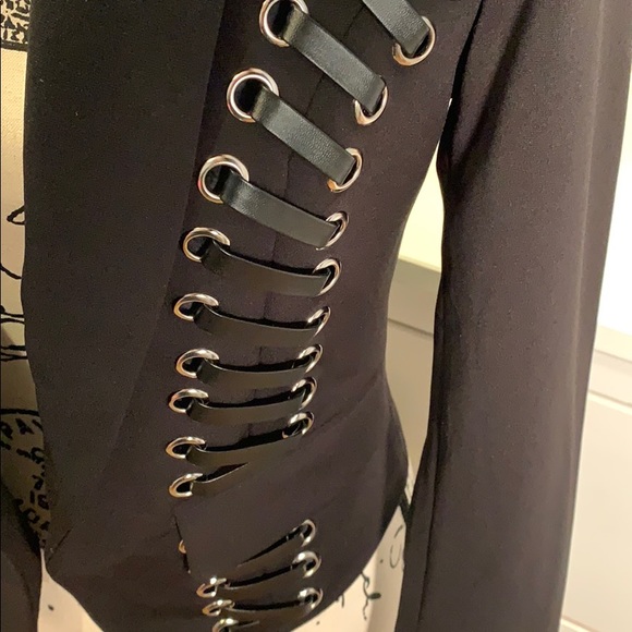 Fashion Nova Open Front Blazer Lace Up Detail - Picture 6 of 11